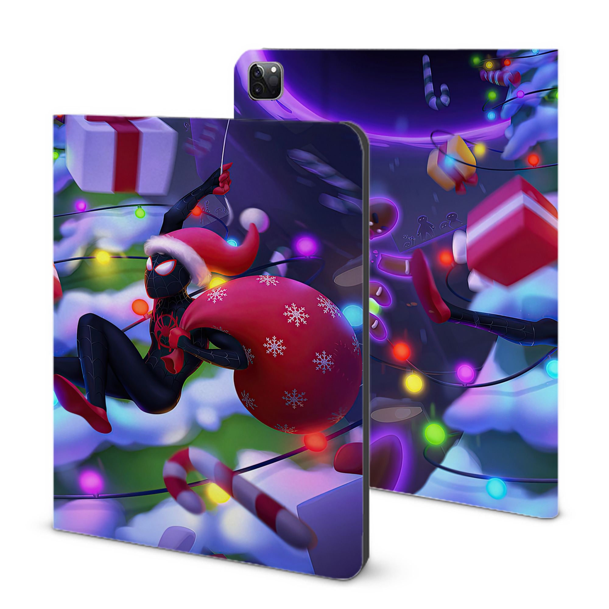 （画像用） Spider Man スパイダーマン IPad ケース ブック型 PUレザー TPU 耐衝撃 軽量 薄型 ペン収納なし 全面保護 IPad 各モデル対応